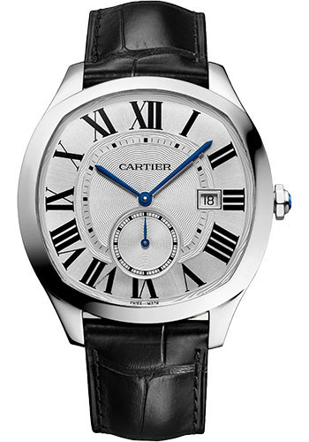 Cartier Drive de Cartier Watch - 40 mm x 41 mm Steel Case - Silvered Dial - Black Alligator Strap