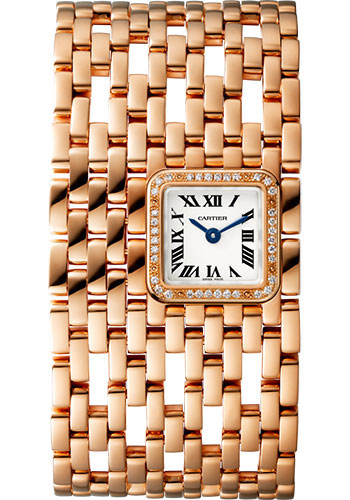 Cartier Panthère de Cartier Cuff Watch - 22 mm Pink Gold Diamond Case - Diamond Bracelet