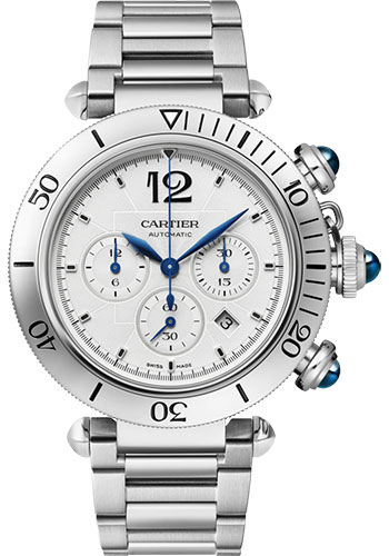 Cartier Pasha de Cartier Watch - 41 mm Steel Case - Silvered Dial - Bracelet