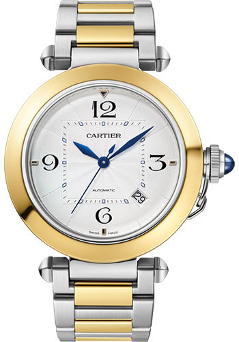Cartier Pasha de Cartier Watch - 41 mm Steel Case - Silvered Dial - 18K Yellow Gold And Bracelet
