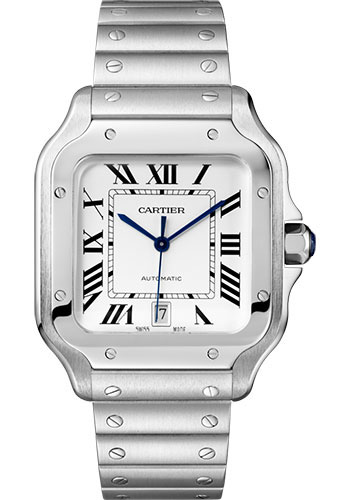 Cartier Santos de Cartier Watch - 39.8 mm Steel Case - Silvered Dial