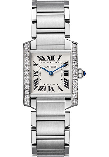 Cartier Tank Francaise Watch - 30 mm Steel Diamond Case