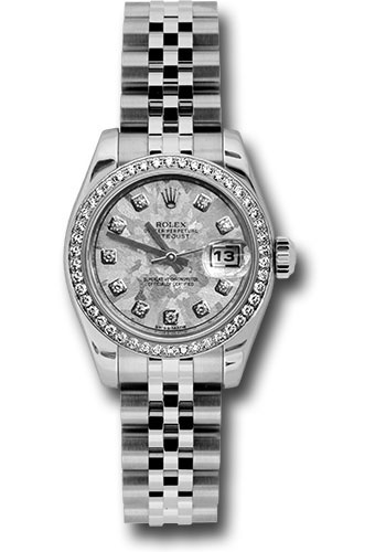 Rolex Steel and White Gold Lady Datejust 26 Watch - 46 Diamond Bezel - White Gold Crystal Diamond Dial - Jubilee Bracelet