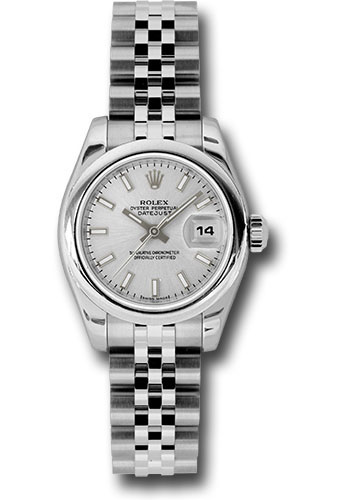 Rolex Steel Lady-Datejust 26 Watch - Domed Bezel - Silver Index Dial - Jubilee Bracelet