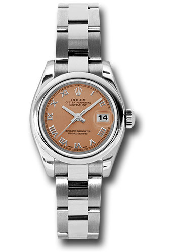 Rolex Steel Lady-Datejust 26 Watch - Domed Bezel - Pink Roman Dial - Oyster Bracelet