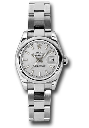 Rolex Steel Lady-Datejust 26 Watch - Domed Bezel - Silver Index Dial - Oyster Bracelet