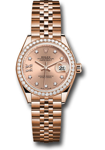 Rolex Everose Gold Lady-Datejust Watch - Diamond Bezel - Rosé Star Diamond Roman 9 Dial - Jubilee Bracelet