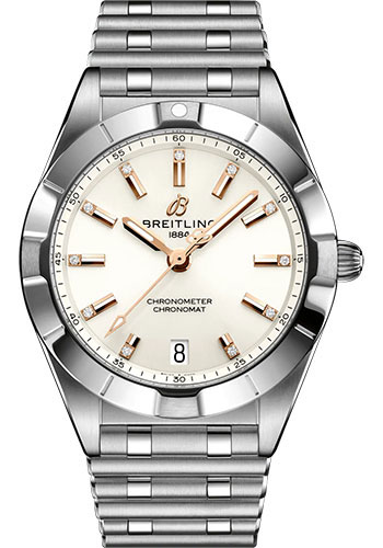 Breitling Chronomat 32 Watch - Stainless Steel - White Diamond Dial - Metal Bracelet