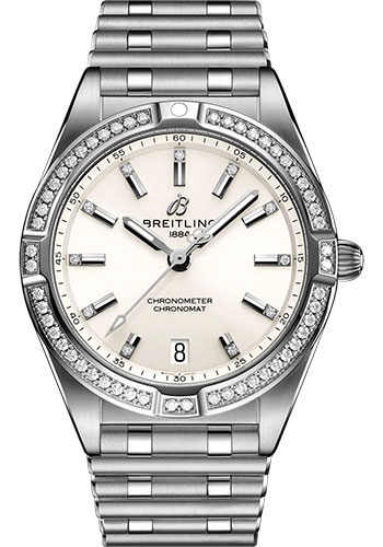 Breitling Chronomat 32 Watch - Stainless Steel (Gem-set) - White Diamond Dial - Metal Bracelet