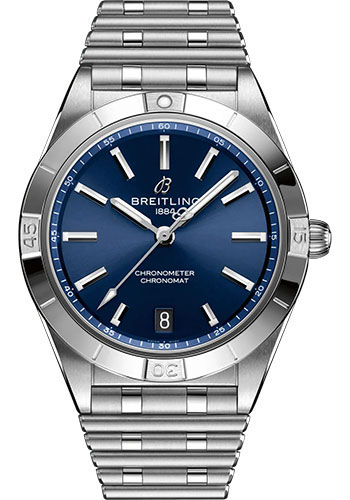 Breitling Chronomat Automatic 36 Watch - Stainless Steel - Blue Dial - Metal Bracelet