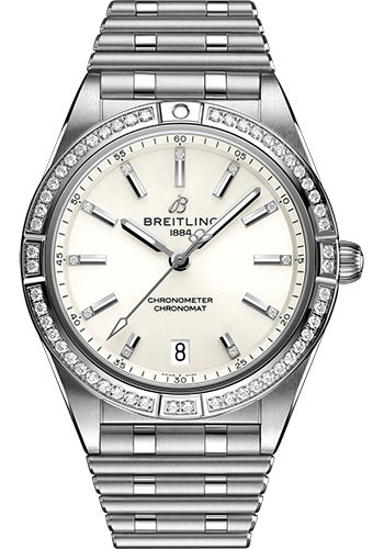 Breitling Chronomat Automatic 36 Watch - Stainless Steel (Gem-set) - White Diamond Dial - Metal Bracelet