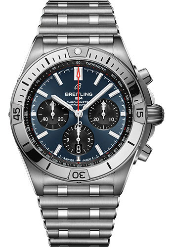 Breitling Chronomat B01 42 Watch - Stainless Steel - Blue Dial - Metal Bracelet