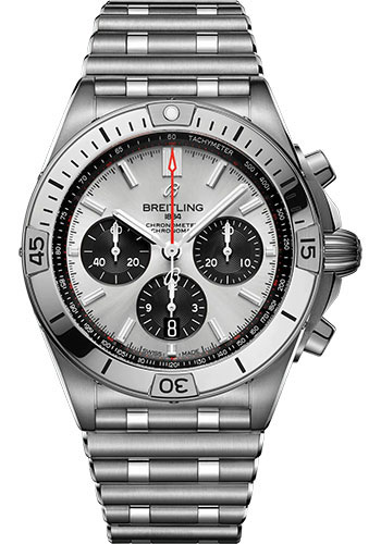 Breitling Chronomat B01 42 Watch - Stainless Steel - Silver Dial - Metal Bracelet