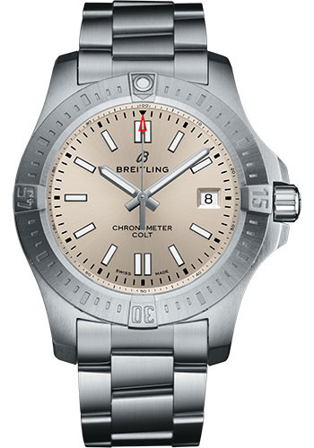 Breitling Chronomat Colt Automatic 41 Watch - Steel Case - Silver Dial - Steel Pilot Bracelet