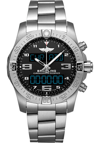 Breitling Exospace B55 Watch - Titanium - Black Dial - Metal Bracelet