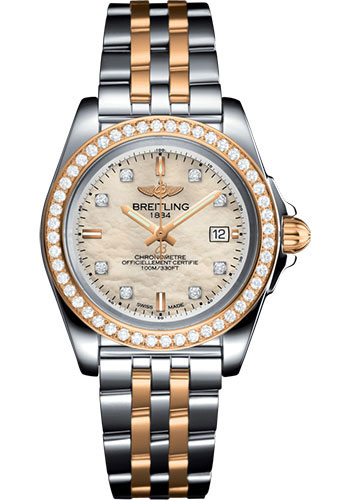 Breitling Galactic 32 Sleek Watch - Steel & rose Gold, gem-set bezel - Mother-Of-Pearl Diamond Dial - Steel And Rose Gold Bracelet