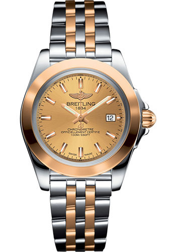 Breitling Galactic 32 Sleek Watch - Steel & rose Gold - Golden Sun Dial - Steel And Rose Gold Bracelet
