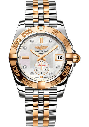 Breitling Galactic 36 Automatic Watch - Steel & rose Gold - Pearl Diamond Dial - Steel And Gold Bracelet