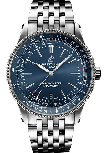 Breitling Navitimer Automatic 41 Watch - Stainless Steel - Blue Dial - Metal Bracelet