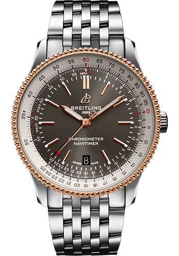 Breitling Navitimer Automatic 41 Watch - Steel & Red Gold - Anthracite Dial - Steel Bracelet