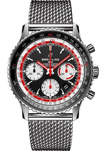 Breitling Navitimer B01 Chronograph 43 Swissair Watch - Steel - Black Dial - Steel Bracelet