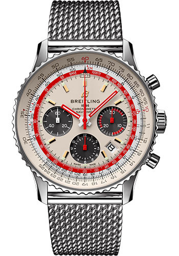 Breitling Navitimer B01 Chronograph 43 TWA Watch - Steel - White Dial - Steel Bracelet