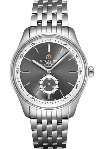 Breitling Premier Automatic Watch - 40mm Steel Case - Anthracite Dial - Steel Bracelet