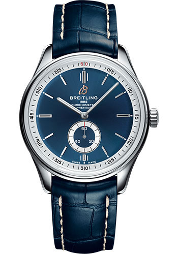 Breitling Premier Automatic Watch - 40mm Steel Case - Blue Dial - Steel Bracelet