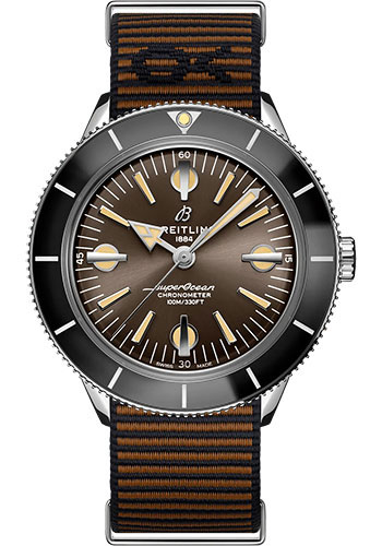 Breitling Superocean Heritage '57 Outerknown Watch - Stainless Steel - Bronze Dial - Brown Econyl® Yarn Strap - Tang Buckle