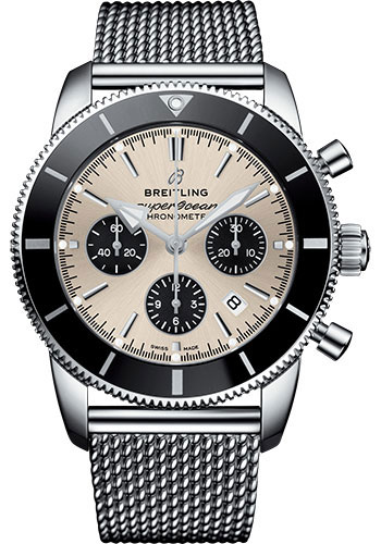 Breitling Superocean Héritage II B01 Chronograph 44 Watch - Steel Case - Silver Dial - Steel Aero Classic Bracelet