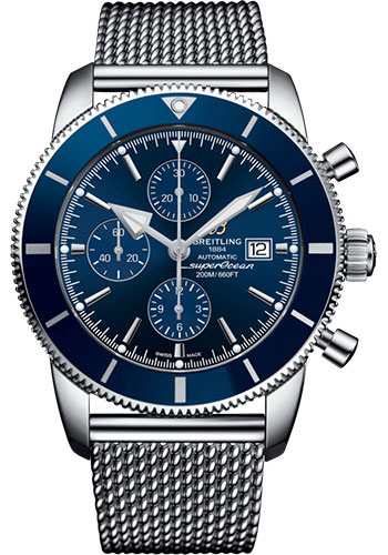 Breitling Superocean Heritage Chronograph 46 Watch - Steel - Gun Blue Dial - Steel Bracelet