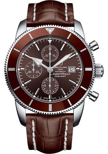 Breitling Superocean Héritage II Chronograph 46 Watch - Steel Case - Copperhead Bronze Dial - Brown Croco Strap
