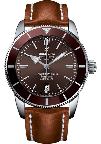 Breitling Superocean Héritage II 46 Watch - Steel Case - Copperhead Bronze Dial - Gold Leather Strap