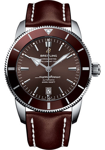 Breitling Superocean Héritage II 46 Watch - Steel Case - Copperhead Bronze Dial - Brown Leather Strap