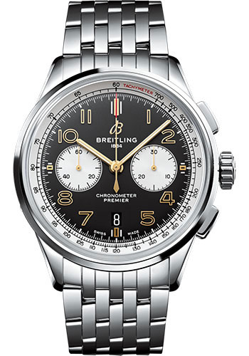 Breitling Premier B01 Chronograph 42 Norton Watch - Steel - Black Dial - Steel Bracelet