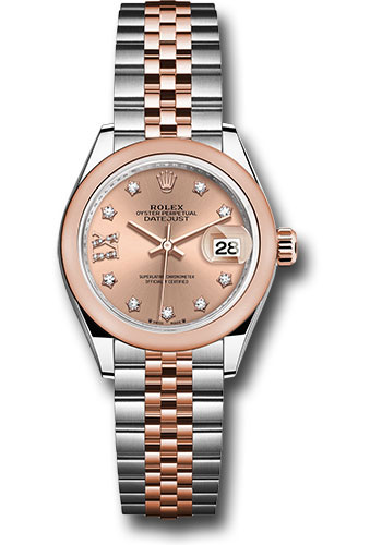 Rolex Everose Rolesor Lady-Datejust Watch - Domed Bezel - Rosé Star Diamond Roman 9 Dial - Jubilee Bracelet