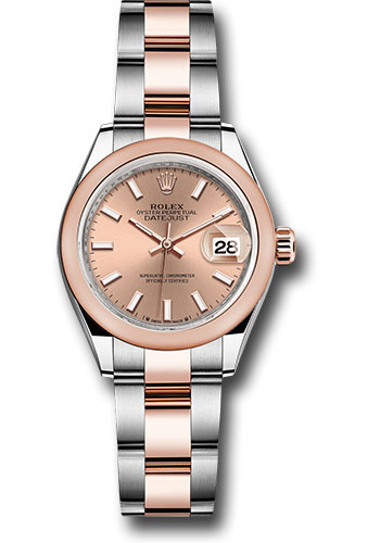 Rolex Everose Rolesor Lady-Datejust Watch - Domed Bezel - Rosé Index Dial - Oyster Bracelet