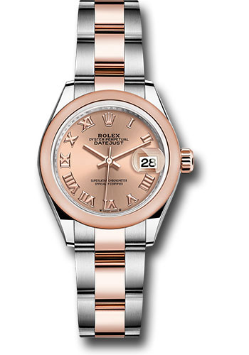 Rolex Everose Rolesor Lady-Datejust Watch - Domed Bezel - Rosé Roman Dial - Oyster Bracelet