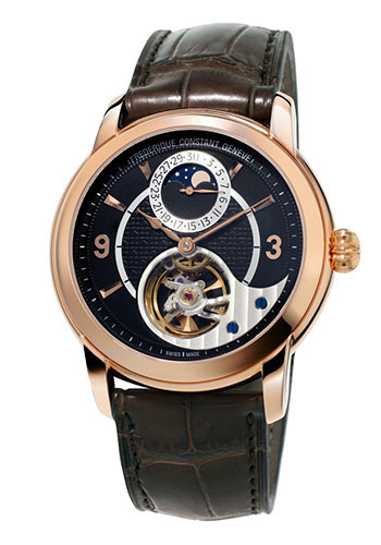 Frédérique Constant Manufacture Heart Beat - 42mm Rose Gold Case - Black Dial - Brown Strap Limited Edition of 188
