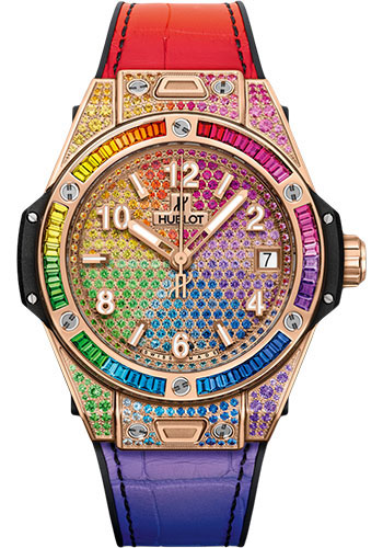 Hublot Big Bang One Click Rainbow King Gold Watch - 39 mm - Gem Set Dial