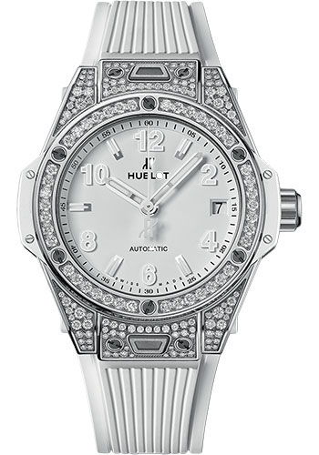 Hublot Big Bang One Click Steel White Pavé Watch - 39 mm - White Dial