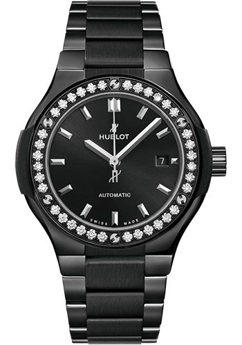 Hublot Classic Fusion Black Magic Bracelet Diamonds Watch - 33 mm - Black Dial