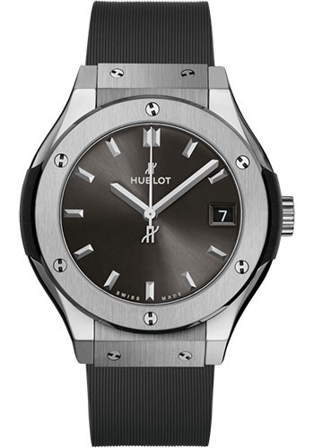 Hublot Classic Fusion Racing Grey Titanium Watch - 33 mm - Gray Dial - Gray Lined Rubber Strap