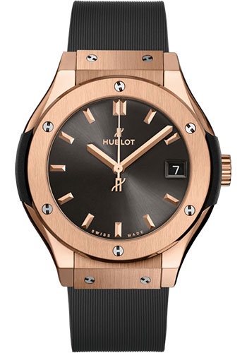 Hublot Classic Fusion Racing Grey King Gold Watch - 33 mm - Gray Dial - Gray Lined Rubber Strap