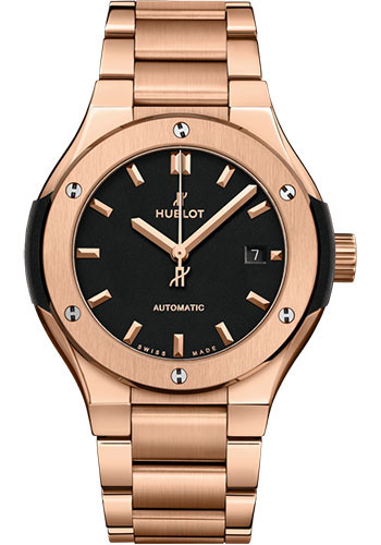 Hublot Classic Fusion King Gold Bracelet Watch - 33 mm - Black Dial