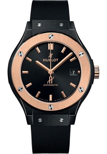 Hublot Classic Fusion Ceramic King Gold Watch - 38 mm - Black Dial - Black Lined Rubber Strap