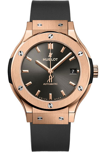 Hublot Classic Fusion Racing Grey King Gold Watch - 38 mm - Gray Dial - Gray Lined Rubber Strap