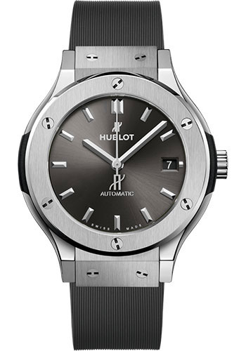 Hublot Classic Fusion Racing Grey Titanium Watch - 38 mm - Gray Dial - Gray Lined Rubber Strap