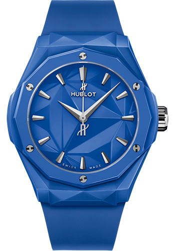Hublot Classic Fusion Orlinski Blue Ceramic Watch - 40 mm - Blue Ceramic Dial - Blue Smooth Rubber Strap