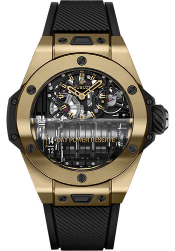 Hublot Big Bang MP-11 Power Reserve 14 Days Magic Gold Watch - 45 mm - Sapphire Crystal Dial - Black Rubber Strap Limited Edition of 50